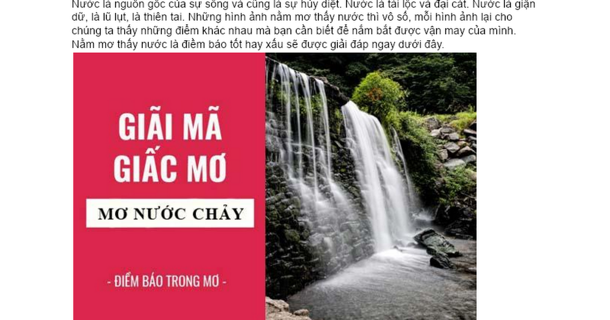Giải Mã Giấc Mơ Thấy Lội Nước Mênh Mông